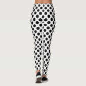 Leggings Noir sur blanc Pois de taille moyenne (Dos)