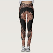 Leggings Noir vintage et art de l'IA Rosegold (Devant)