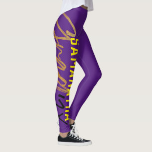 Leggings Noir violet jaune or à huile Grad Année Chic
