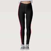 Leggings noires avec rayure latérale rouge personn (Devant)
