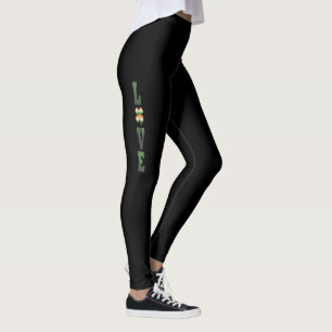 Leggings noirs à étincelles vertes - Fête des femm