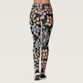 Leggings noirs à fleurs élégants (Dos)