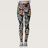 Leggings noirs à fleurs élégants (Devant)