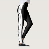 Leggings noirs à rayure latérale avec texte et cou (Droite)