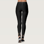 leggings noirs avec belle conception florale (Dos)