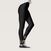 leggings noirs avec belle conception florale (Droite)
