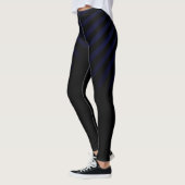 Leggings Noirs Avec Bleus Pour Femmes (Gauche)