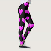 Leggings noirs avec coeur rose violet (Droite)
