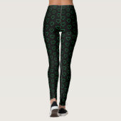 Leggings noirs avec cœurs couleur personnalisée (Dos)