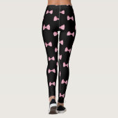 Leggings noirs avec des vaches roses (Dos)