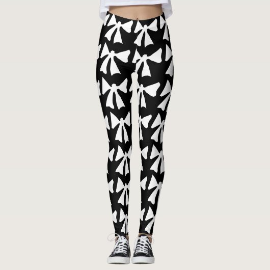 Leggings noirs cool blancs (Devant)