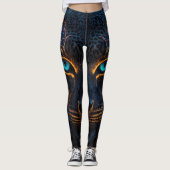 Leggings noirs de Neon Leopard (Devant)