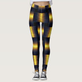 Leggings noirs d'or avec treillis d'or (Devant)