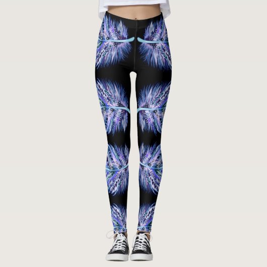 Leggings noirs en plumes exotiques - Choisir la co (Devant)