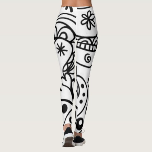 Leggings noirs et blancs Abstraits (Dos)