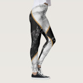 Leggings noirs et blancs avec design en marbre (Droite)