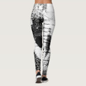Leggings noirs et blancs avec Graffiti Art imprimé (Dos)