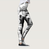 Leggings noirs et blancs avec Graffiti Art imprimé (Droite)