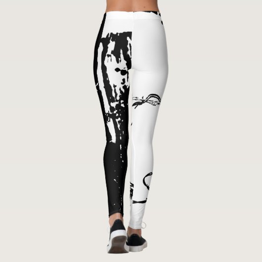 Leggings noirs et blancs barbelés (Dos)