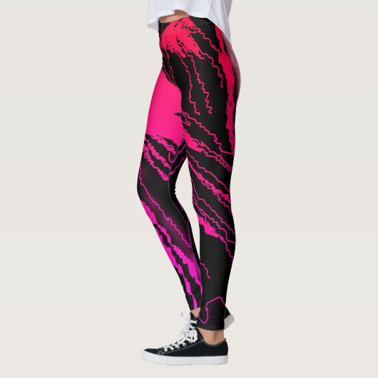 Leggings noirs et roses Abstraits (Gauche)