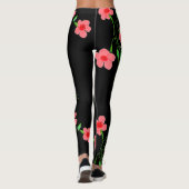 Leggings noirs floraux roses (Dos)