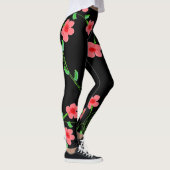 Leggings noirs floraux roses (Droite)