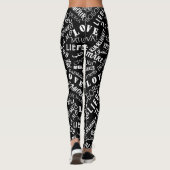 Leggings noirs Love Text Multilingual Choose Color (Dos)