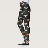 Leggings noirs, orange et crème Spooky Chic (Gauche)