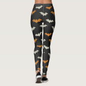 Leggings noirs, orange et crème Spooky Chic (Dos)
