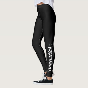 Leggings noirs - Police de script acoustique sur l