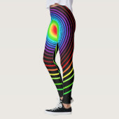 Leggings noirs rayés colorés (Gauche)