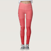 Leggings Nom blanc | Blocs élégants de 5 nuances de moteur (Devant)