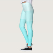 Leggings Nom blanc | Élégant 5 blocs de couleur bleu électr (Gauche)