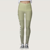 Leggings Nom blanc | Élégant 5 blocs de nuances grises chau (Devant)