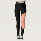 Leggings Nom d'affection pour chat maman Black Peach Texte  (Devant)
