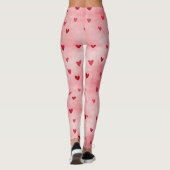 Leggings Nom de cœurs rouges roses (Dos)