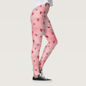 Leggings Nom de cœurs rouges roses (Droite)