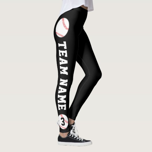 Leggings Nom de l'équipe de baseball personnalisée et numér (Droite)