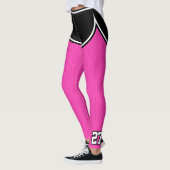 Leggings Nom de l'équipe sportive Noir Hot Pink Dot Shorts (Gauche)