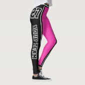 Leggings Nom de l'équipe sportive Numéro Black Hot Pink ray (Droite)