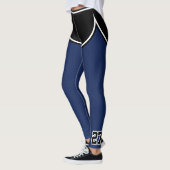 Leggings Nom de l'équipe sportive Numéro Marine Blue Black (Gauche)