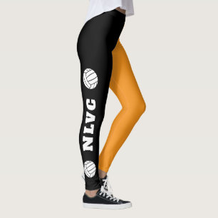 Leggings nom de l'équipe texte haut jambe TOUTE couleur vol