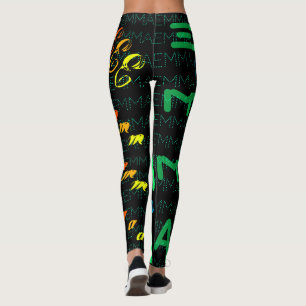 Leggings Nom de répétition personnalisé 4 lettres Leggin