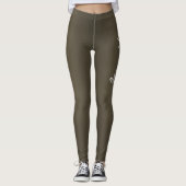Leggings Nom de script moderne dégradé brun lustré tendance (Devant)