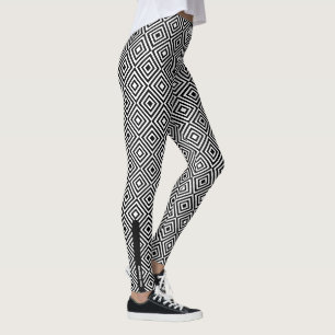 Leggings Nom de société élégant Motif noir et blanc
