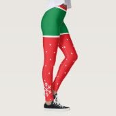 Leggings Nom d'elfe de Noël Rouge Vert (Droite)