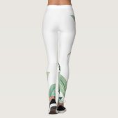 Leggings Nom du monogramme des Feuilles tropicaux verts (Dos)