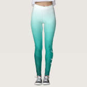 Leggings Nom du Motif de maillage de géométrie turquoise tu (Devant)