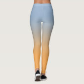 Leggings Nom élégant sur bleu clair au dégradé orange (Dos)