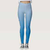 Leggings Nom élégant sur la lumière au dégradé bleu foncé (Devant)